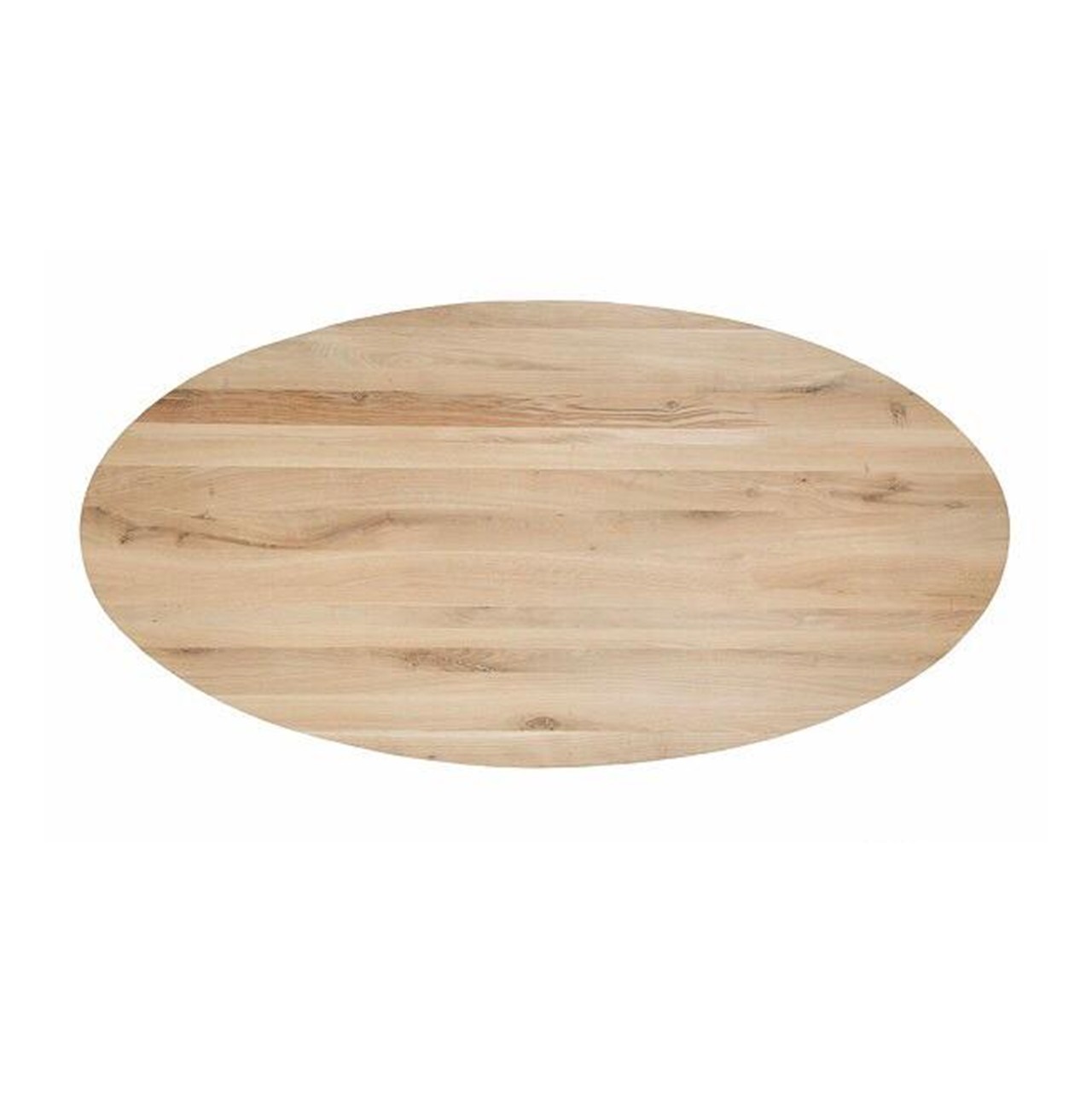 Eiken tafelblad ovaal 160 x 90 cm met facet
