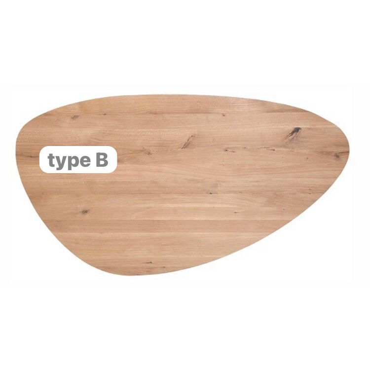 Eiken Kiezel tafelblad 220 x 120 cm met facet, type B