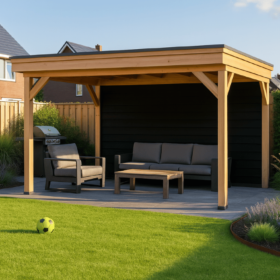 Met 1x zwarte achterwand