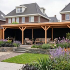 Met zwarte zij- en 3x achterwand