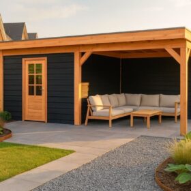 Half dicht incl. onbehandelde deur en open met zwarte achterwand